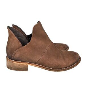 Crevo Britain Leather Brown Ankle Boots Slip On Women's Size 7